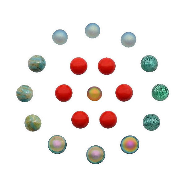 Cabochon / Muggelsteine / Glassteine / Rund (kleben)