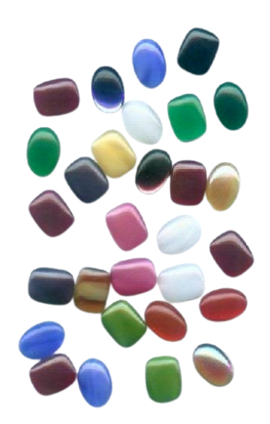 Cabochon, Cabochons, Strasssteine, Glasschmucksteine,  Muggelsteine