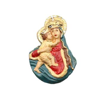 Madonna mit Kind, Wachsornament Oval, Wachsrelief, Wachsbild, Material & Zubehör Klosterarbeiten