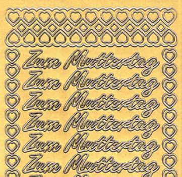 Konturensticker "Zum Muttertag" Bastelsticker Schriftzug, Stickerbogen Schriftzug, Bastelsticker, Klebe Sticker, Konturen–Sticker, Ziersticker, Klebesticker, Foliensticker, Aufkleber, Bastelzubehör