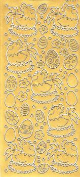 Konturensticker ""Ostereier und Huhn"", Stickerbogen Ostern, Klebe Sticker, Konturen–Sticker, Ziersticker, Klebesticker, Foliensticker, Aufkleber, Bastelzubehör