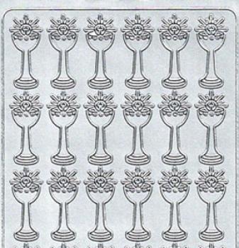 Preview: Konturensticker „Kelch“ religiöses Symbol, Ziersticker, Bastelsticker, Reliefsticker, Konturstickerbogen, Klebesticker, Motivsticker, Kontursticker, Bastelzubehör, Sticker Aufklebern, Spruchband, Etikett, Bastelmaterial