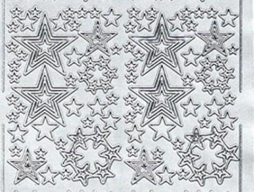 Konturensticker "grosse Sterne" Sticker, Bastelsticker, Kreativ Sticker, Stickerbogen, Klebesticker, Konturen–Sticker, Ziersticker, Klebesticker, Foliensticker, Aufkleber, Bastelzubehör, Bastelartikel