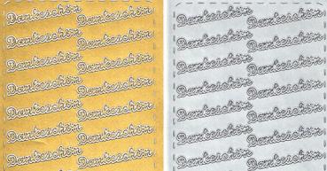 Konturensticker Schriftzug "Dankeschön" Bastelsticker, Stickerbogen Schriftzug, Bastelsticker, Klebe Sticker, Konturen–Sticker, Ziersticker, Klebesticker, Foliensticker, Aufkleber, Bastelzubehör