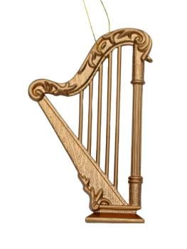 Deko Harfe, Mini Harfe, Miniatur Deko Harfe, Musikinstrumente, Deko–Instrumente, kleine Instrumente, kleine Musik-Instrumente, Puppenhaus Dekoration, Bastelartikel, Dekoartikel