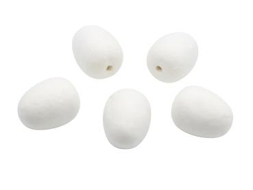 Watte-Eier, Watteeier, Watteei gelocht, Wattekugeln, Watteeier Weiß Verschiedene-Größen-Sortierungen, Osterdeko, Dekoration, Bastematerial, Kreatives Gestalten