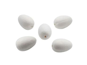 Watte-Eier, Watteeier, Watteei gelocht, Wattekugeln, Watteeier Weiß Verschiedene-Größen-Sortierungen, Osterdeko, Dekoration, Bastematerial, Kreatives Gestalten