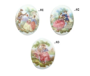 Cabochon, Oval, Biedermeier, Motivcabochon, Gemme, Kamee, Bastelartikel, Handgefertigte Cabochons, Glas Foto Cabochon, Glas Cabochon, Runde Cabochons, Illustration Cabochons