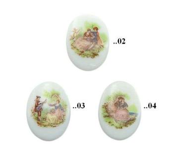 Cabochon, Oval, Biedermeier, Motivcabochon, Gemme, Kamee, Bastelartikel, Handgefertigte Cabochons, Glas Foto Cabochon, Glas Cabochon, Runde Cabochons, Illustration Cabochons