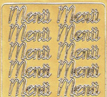 Konturensticker "Menü" Sticker, Stickerbogen, Klebe Sticker, Konturen–Sticker, Ziersticker, Klebesticker, Glitter Sticker, Foliensticker, Aufkleber, Bastelzubehör