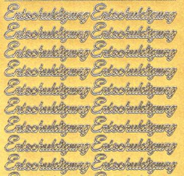 Konturensticker Schriftzug "Entschuldigung" Bastelsticker, Stickerbogen Schriftzug, Bastelsticker, Klebe Sticker, Konturen–Sticker, Ziersticker, Klebesticker, Foliensticker, Aufkleber, Bastelzubehör