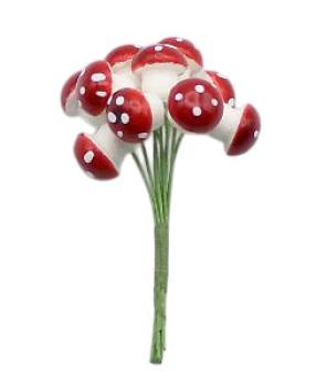 Fliegenpilze, Watte Pilze, Dekopilze, Künstliche Pilze, Christbaumschmuck, Glücksbringer, Bastelartikel