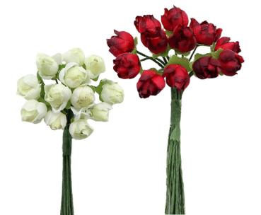 Seidenblumen, Rosen mini, Seidenblume, Kunstblume, Dekoblume, Floristikbedarf, Bastelmaterial