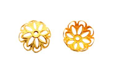 Perlkappen, Metall Endkappen, Zierkappen, Klosterarbeiten Zubehör, Goldstickereien, Schmuckherstellung, Bastelartikel