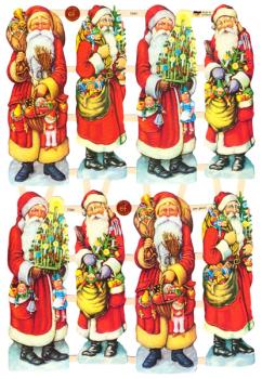 Glanzbilder "Weihnachtsmann" 1 Bogen