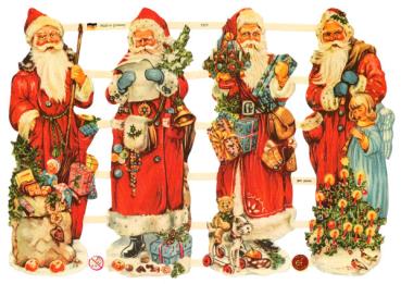 Glanzbilder, Weihnachtsmann, Poesiealbum-Bilder, Oblaten, Deko- und Bastelartike