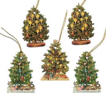 Glanzbilder, Geschenkeanhänger Weihnachtsbaum