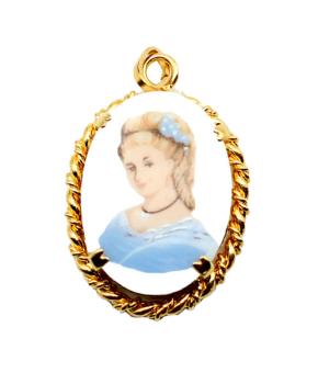 Preview: Anhänger Fassung, Metallrahmen rund, Schmuckherstellung, Bastelartikel