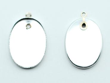 Preview: Metallrahmen oval, Farbe platin, 19mmx25,8mm, 1 Stück