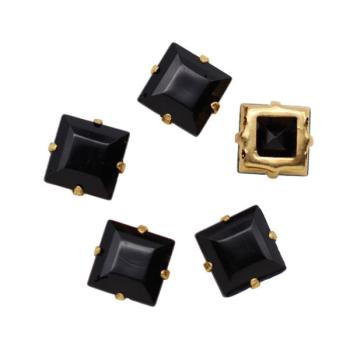 Schmucksteine quadratisch gefasst, Strasssteine, Aufnähsteine, Glitzerstein, Muggelsteine, Bastelsteine, Strass-Steine zum Aufnähen