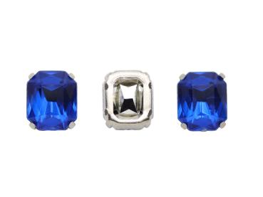 Schmuckstein Rechteck gefasst, Acryl Strasssteine, Aufnähsteine, Glitzerstein, Bastelsteine, Strasssteine, Strass-Steine zum Aufnähen