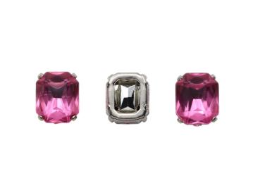 Schmucksteine Rechteck gefasst, Acryl Strasssteine, Aufnähsteine, Glitzerstein, Bastelsteine, Strasssteine, Strass-Steine zum Aufnähen