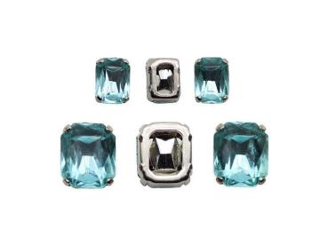 Schmuckstein Rechteck gefasst, Acryl Strasssteine, Aufnähsteine, Glitzerstein, Bastelsteine, Strasssteine, Strass-Steine zum Aufnähen