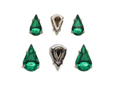 Schmuckstein Tropfen gefasst, Acryl Strasssteine, Aufnähsteine, Glitzerstein, Bastelsteine, Strasssteine, Strass-Steine zum Aufnähen