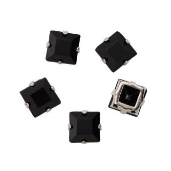 Aufnähsteine gefasst, Quadratische Strasssteine, Strass-Stein Viereck, Schmucksteine, Glitzersteine, Bekleidungszubehör, Bastelsteine