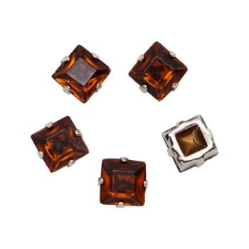 Aufnähsteine gefasst, Quadratische Strasssteine, Strass-Stein Viereck, Schmucksteine, Glitzersteine, Bekleidungszubehör, Bastelsteine