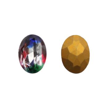 Schmucksteine Oval gefasst, Strasssteine, Aufnähsteine, Glitzerstein, Muggelsteine, Bastelsteine, Strass-Steine zum Aufnähen