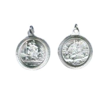 Rosenkranz Medaille rund, Rosenkranzmedaille, Kettenanhänger, christliches Symbol