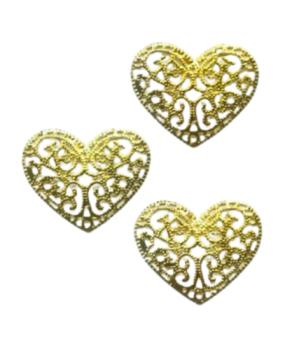 Metallzierteil Herz, Metallzierteil, Metallornament, Metallmedaillion