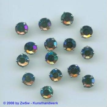 Strasssteine Rund gefasst, Strasssteine zum Aufnähen, Glassteine, Aufnähsteine, Annähsteine, Glitzersteine, Schmucksteine, Bastelsteine