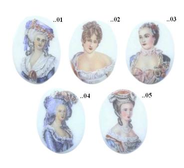 Cabochon, Motive, Oval, Schönheitsgalerie, Motivcabochon, Bastelartikel, Schmuckstein