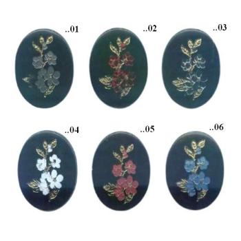 Cabochon, Oval, Blumen, Acryl, Motivcabochon, Bastelartikel