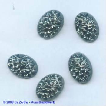 Strasssteine, Oval mit Prägung, Glassteine, Schmucksteine, Glitzersteine, Bastelsteine
