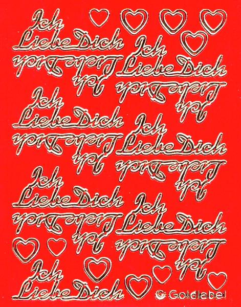 Konturensticker "Ich liebe Dich"  Bastelsticker Schriftzug, Stickerbogen Schriftzug, Bastelsticker, Klebe Sticker, Konturen–Sticker, Ziersticker, Klebesticker, Foliensticker, Aufkleber, Bastelzubehör