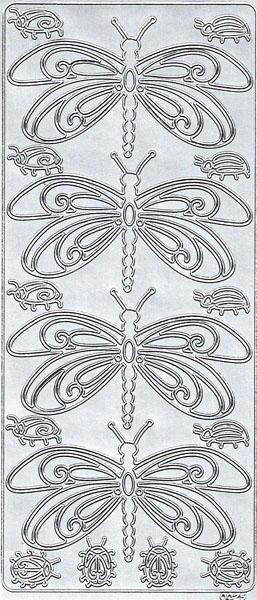 Konturensticker "Libelle", Stickerbogen Tiere, Klebe Sticker, Konturen–Sticker, Ziersticker, Klebesticker, Foliensticker, Aufkleber, Bastelzubehör, Bastelartikel