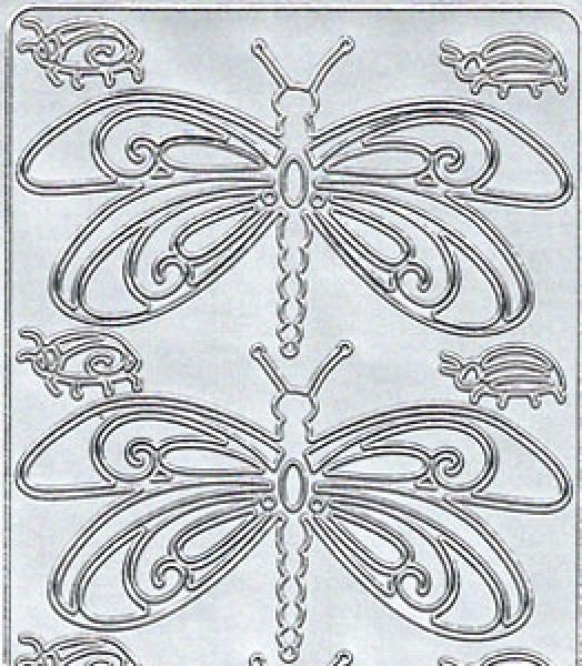 Konturensticker "Libelle", Stickerbogen Tiere, Klebe Sticker, Konturen–Sticker, Ziersticker, Klebesticker, Foliensticker, Aufkleber, Bastelzubehör, Bastelartikel