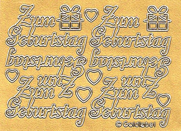 Konturensticker "Geburtstag" Bastelsticker Schriftzug, Stickerbogen Schriftzug, Bastelsticker, Klebe Sticker, Konturen–Sticker, Ziersticker, Klebesticker, Foliensticker, Aufkleber, Bastelzubehör