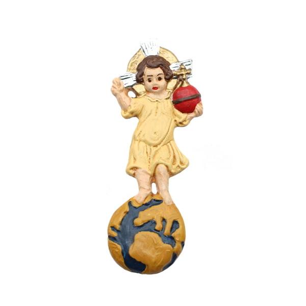 Wachsrelief, Jesuskind auf der Weltkugel, Wachs Jesuskind, Heiligenfigur, Wachsfigur, Wachsstatue Jesulein, Wachs Votivgabe, Wachsmotive, Wachsartikel, Wachsornament, Material & Zubehör Klosterarbeiten, Bastelartikel, Dekoration