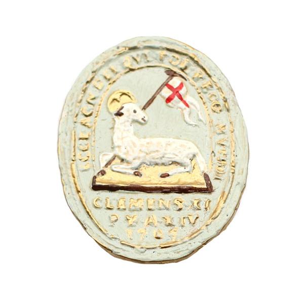 Agnus Dei Wachsmedaillon, Wachsornament, Wachsmotiv, Wachsmedaillon, Zubehör Klosterarbeiten
