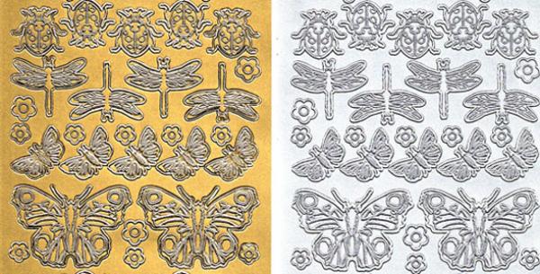Konturensticker "Schmetterling", Stickerbogen Tiere, Klebe Sticker, Konturen–Sticker, Ziersticker, Klebesticker, Foliensticker, Aufkleber, Bastelzubehör, Bastelartikel