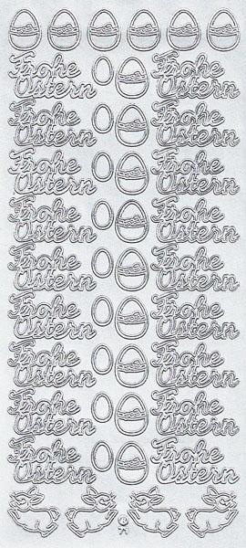 Konturensticker "Frohe Ostern", Stickerbogen Ostern, Klebe Sticker, Konturen–Sticker, Ziersticker, Klebesticker, Foliensticker, Aufkleber, Bastelzubehör