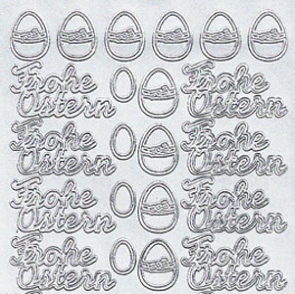 Konturensticker "Frohe Ostern", Stickerbogen Ostern, Klebe Sticker, Konturen–Sticker, Ziersticker, Klebesticker, Foliensticker, Aufkleber, Bastelzubehör