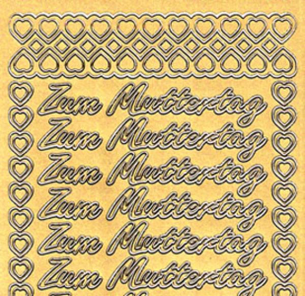 Konturensticker "Zum Muttertag" Bastelsticker Schriftzug, Stickerbogen Schriftzug, Bastelsticker, Klebe Sticker, Konturen–Sticker, Ziersticker, Klebesticker, Foliensticker, Aufkleber, Bastelzubehör