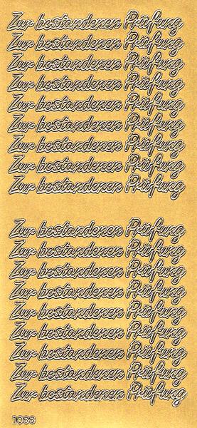 Konturensticker "Zur bestandenen Prüfung" Bastelsticker Schriftzug, Stickerbogen Schriftzug, Bastelsticker, Klebe Sticker, Konturen–Sticker, Ziersticker, Klebesticker, Foliensticker, Aufkleber, Bastelzubehör