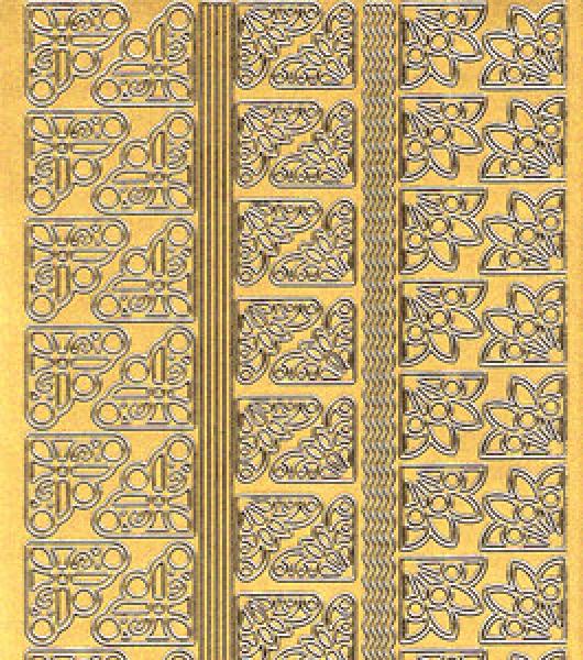 Konturensticker Bordüren, Stickerbogen Eckeelemente, Klebe Sticker, Konturen–Sticker, Ziersticker, Klebesticker, Foliensticker, Aufkleber, Bastelzubehör