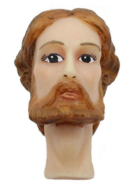 Wachskopf bemalt, Mohair-Haar, Wachskopf, Krippenfigurenkopf, Fatschenkindlkopf